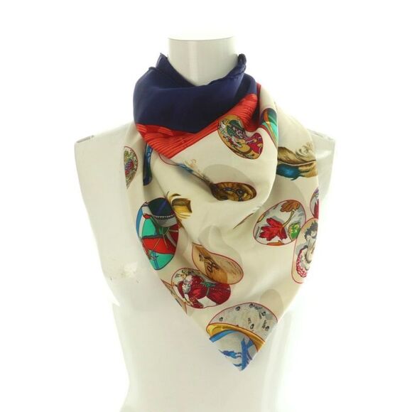 Hermes Couvee D'hermes Chicks Carre90 Scarf Silk All Over Pattern Multicolor MI - Picture 5 of 9